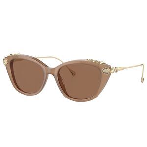 Swarovski SK 6010 2002OK Opal Beige Plastic Cat-Eye Sunglasses Brown Lens